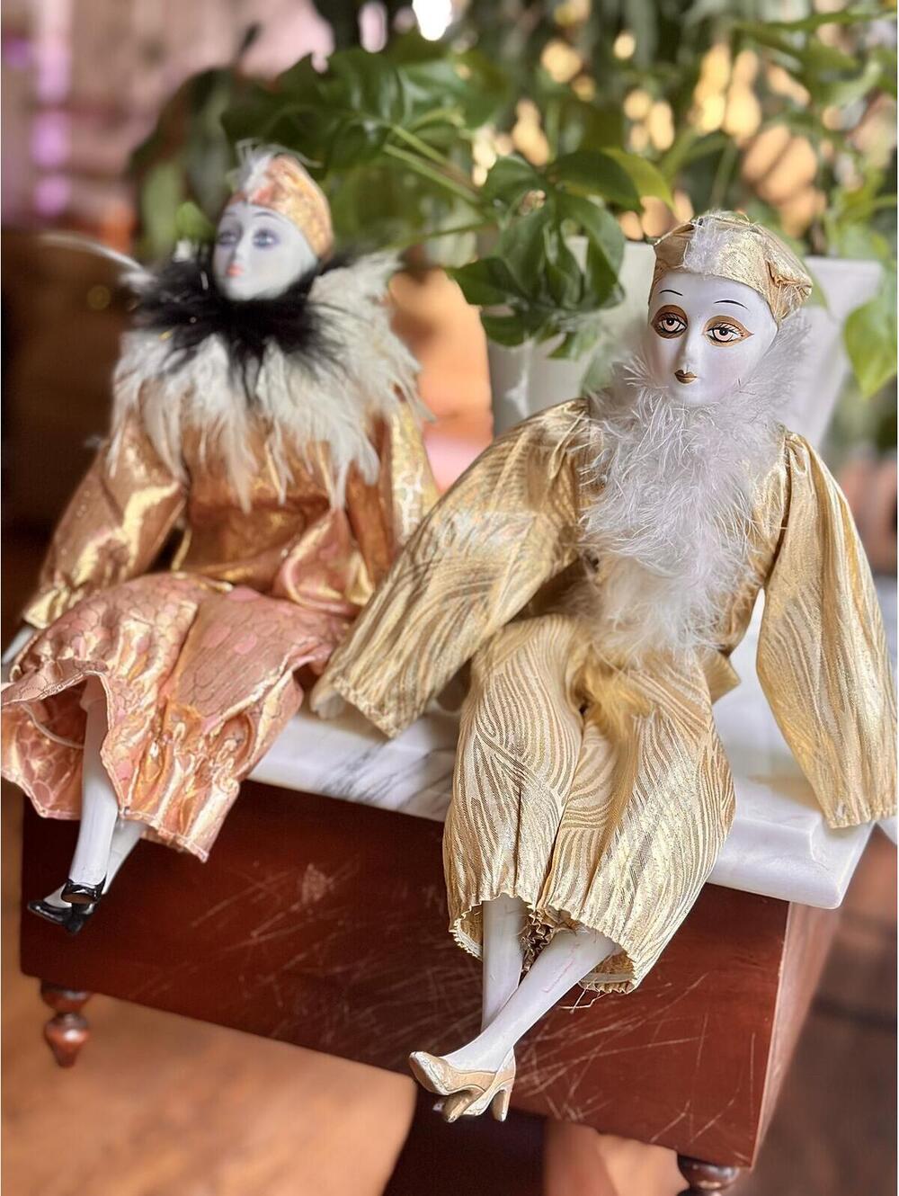 Vintage Bisque Porcelain Clown Dolls
